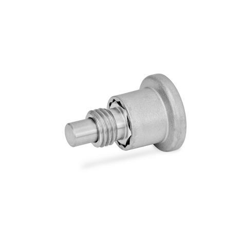 Natural Finish 74 mm Length Kipp 03089-113410 Stainless Steel Indexing Plunger C Style Metric Pull Knob Locking Pin Not Hardened M20 x 1.5 Thread 
