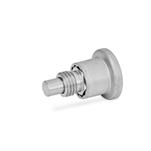 Stainless Steel Mini Indexing Plungers, Lock-Out and Non Lock-Out, with Hidden Lock Mechanism