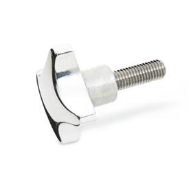 GN 6335.5 Aluminum Hand Knobs, with Stainless Steel Threaded Stud Finish: AP - Polished finish