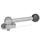 GN 918.6 Stainless Steel Clamping Cam Units, Upward Clamping, with Threaded Bolt Type: GV - With ball lever, straight (serrations)
Clamping direction: L - By counter-clockwise rotation