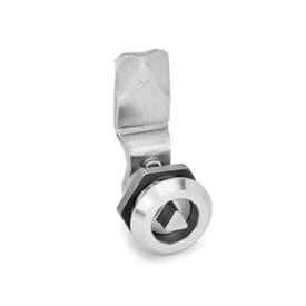 GN 115 Stainless Steel AISI 316Ti Cam Latches, Operation with Socket Key Type: DK - With triangular spindle