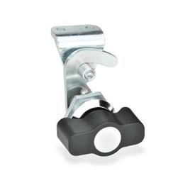 GN 115.8 Zinc Die-Cast Cam Latches with Hook, with Operating Elements Type: KG - With wing knob<br />Identification no.: 2 - With latch bracket<br />Finish (Housing collar): CR - Chrome plated