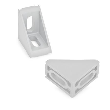 EN 561 Plastic Mounting Angle Brackets, Type A Type of angle piece: A - 2 x slotted holes b<sub>2</sub>, without guide steps
Identification no.: 1 - Without cover cap
