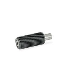 GN 313 Steel Spring Bolts, Plunger Pin Retracted in Normal Position Type: D - Without knob, without lock nut<br />Identification no. : 2 - Pin with internal thread