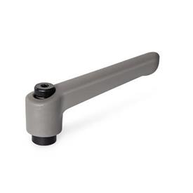 WN 400 Nylon Plastic Fixed Clamping Levers, Tapped Type, with Steel Components Color: GR - Gray, RAL 7035