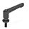GN 307 Zinc Die-Cast Adjustable Levers, Steel Threaded Stud Type, with Washer Color: SW - Black, RAL 9005, textured finish