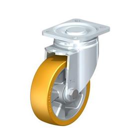  LH-ALTH Rodajas giratorias de acero con banda Extrathane® de servicio pesado, con placa de montaje, serie de soportes de servicio pesado Type: K - Cojinete de bolas