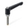 GN 306 Zinc Die-Cast Adjustable Levers, with Stainless Steel Special-Tipped Threaded Studs Type: MSN - Brass tip
Color: B - Black, RAL 9005, textured finish