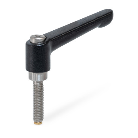 Adjustable Levers GN 306: Zinc Die-Cast, with Stainless Steel Special-Tipped Threaded Studs