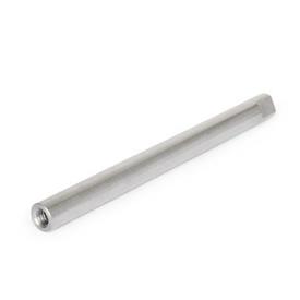 WN 762 Stainless Steel Adjusting Rods, Tapped and Milled Flats Type 