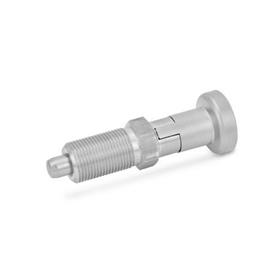 GN 617.1 Stainless Steel Indexing Plungers, Lock-Out  Material: NI - Stainless steel<br />Type: AN - With stainless steel knob, without lock nut