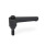 WN 304 Plastic Straight Adjustable Levers, Threaded Stud Type, with Steel Components, with Push Button Lever color: SW - Black, RAL 9005, textured finish
Push button color: S - Black, RAL 9005