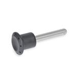 Plastic Quick Release Pins, with Stainless Steel Shank, with Axial Ball Retainer