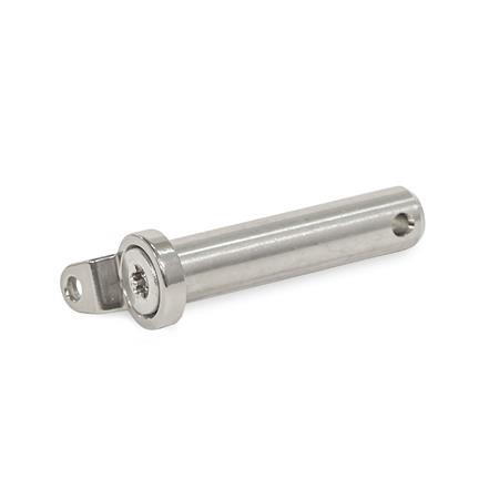 GN 2342 Stainless Steel Assembly Pins Type: E - With eyelet washer
Identification no.: 2 - With cross hole for GN 1024 spring cotter pin
