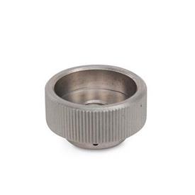 DIN 6303 Stainless Steel Knurled Nuts, with Tapped Through Bore Type: B - With dowel pin hole