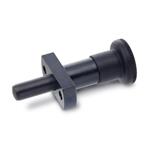 Steel Indexing Plungers, for Precision Locating, with Top Mount Flange, with Cylindrical Plunger Pin