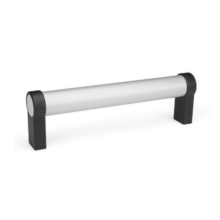 GN 333.1 Aluminum Tubular Handles, with Straight Legs Type: A - Mounting from the back (tapped blind hole)
Finish: EL - Anodized finish, natural color