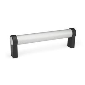 GN 333.1 Aluminum Tubular Handles, with Straight Legs Type: A - Mounting from the back (tapped blind hole)<br />Finish: EL - Anodized finish, natural color
