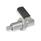 GN 721.6 Stainless Steel Cam Action Indexing Plungers, Lock-Out, with 180° Limit Stop Type: RBK - Right hand limit stop, with plastic sleeve, with lock nut