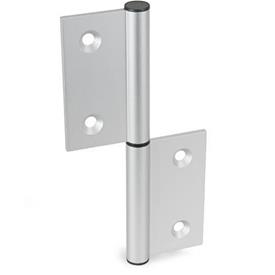 GN 2294 Aluminum Double Winged Lift-Off Hinges, for Profile Systems / Panel Elements Type: I - Interior hinge wings<br />Identification : C - With countersunk holes<br />Bildzuordnung: 162
