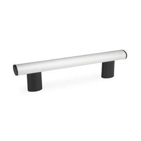 GN 366 Aluminum Oval Tubular Handles, Plastic Handle Legs Finish: ELS - Anodized finish, natural color