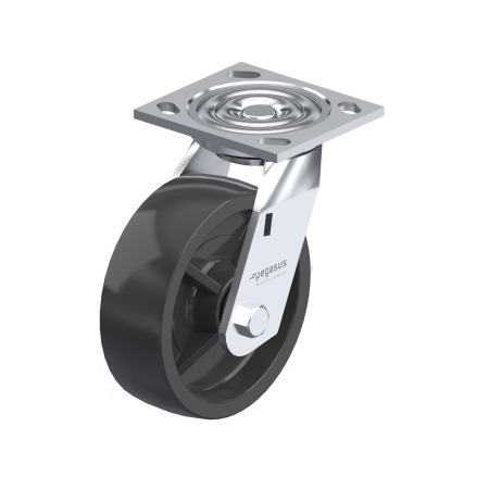 WN 22893.1 Steel Medium Duty Casters, Polypropylene Wheel Tread / Core, Medium Version Bracket type: L - Swivel bracket with mounting plate