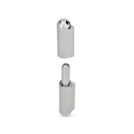 GN 128.2 Charnières inox soudables Matériau: NI - Inox
