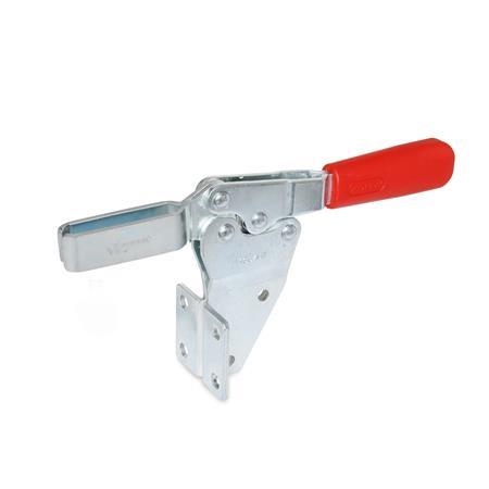 GN 820.2 Steel Horizontal Acting Toggle Clamps, with Vertical Mounting Base Type: MF - U-bar version, with two flanged washers