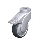Nylon Plastic WAVE Synthetic Swivel Casters, with Thermoplastic Rubber Wheels and Bolt Hole Fitting, Stainless Steel Components