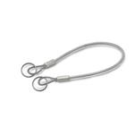 Stainless Steel AISI 316 Retaining Cables, with 2 Key Rings or 1 Key Ring and 1 Mounting Tab