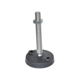 WN 9000.1 Stainless Steel &quot;NY-LEV®&quot; Leveling Mounts, Plastic Base, Threaded Stud Type, with Mounting Holes Type: A - Without rubber pad