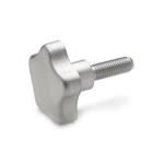Stainless Steel AISI 304 Star Knobs, with Threaded Stud