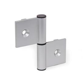 GN 2292 Aluminum Double Winged Lift-Off Hinges, for Profile Systems, with Positioning Guide Type: I - Interior hinge wings<br />Identification: C - With countersunk holes<br />Bildzuordnung: 82