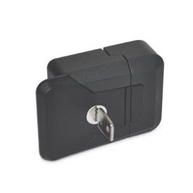 GN 936 Zinc Die-Cast Slam Latches / Slam Locks Type: SCL - Lockable (Keyed alike)<br />Color: SW - Black, RAL 9005, textured finish