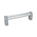 Aluminum Oval Tubular Handles, with Zinc Die-Cast Handle Legs, with Inclined Handle Profile