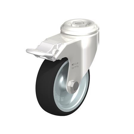 LKRXA-PATH Stainless Steel Swivel Casters, with Bolt Hole Mounting, Heavy Bracket Series Type: G-FI - Plain bearing with stop-fix brake