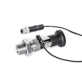 GN 817.6 Doigts d'indexage en inox, avec capteur pour contrôle de position Type: EC - Verrouillable, avec contrôle de position