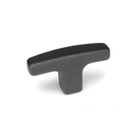 GN 563.2 Aluminum T-Handles, Tapped or Blind Bore Type Finish: SW - Black, RAL 9005, textured finish