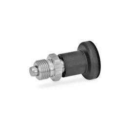 GN 607.1 Stainless Steel Short Indexing Plungers, Lock-Out Material: NI - Stainless steel<br />Type: A - Without lock nut