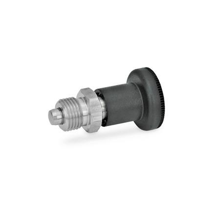GN 607.1 Stainless Steel Short Indexing Plungers, Lock-Out Material: NI - Stainless steel
Type: A - Without lock nut