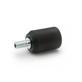 EN 595 Mini empuñaduras giratorias de plástico tecnopolímero, con husillo roscado de acero Tipo: A - Sin moldeado para dedos