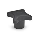Boutons à main en plastique, avec insert taraudé