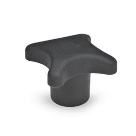 DIN 6335 Plastic Hand Knobs, with Steel Tapped Insert Material: KT - Plastic