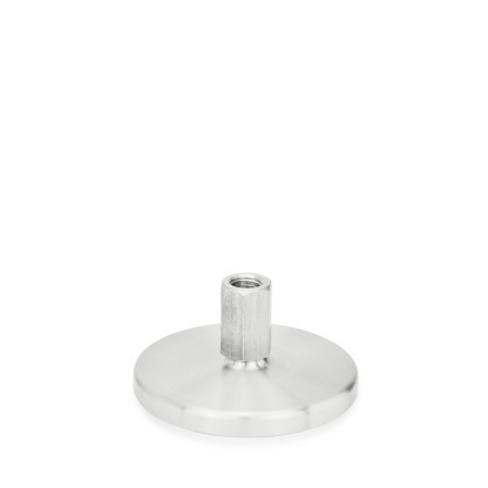 Leveling Feet GN 21: Stainless Steel, Tapped Socket or Threaded Stud Type, with Turned Base, without Mounting Holes