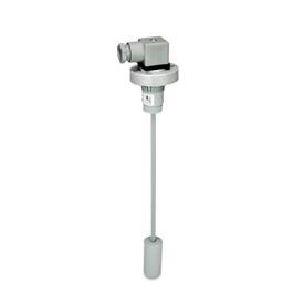 EN 848 Plastic Float Switches, for Fluid Level Monitoring Type: B - With mounting flange