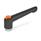 GN 303.2 Zinc Die-Cast Adjustable Levers, Tapped Type, with Zinc Plated Steel Components, with Push Button Push button color: O - Orange, RAL 2004, textured finish
