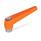 GN 101.1 Zinc Die-Cast Adjustable Levers, Tapped Type, with Stainless Steel Components Color: OS - Orange, RAL 2004, textured finish