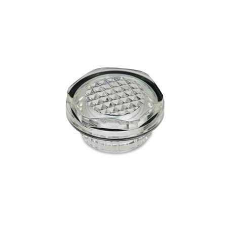EN 541.3 Crystal Clear Plastic Prismatic Fluid Sight Glasses, with Recessed  Seal | JW Winco Standard Parts