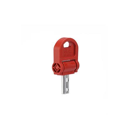 EN 5337.8 Llaves para perillas de cinco lóbulos de seguridad de plástico Tipo: CSN - Con llave, plegable