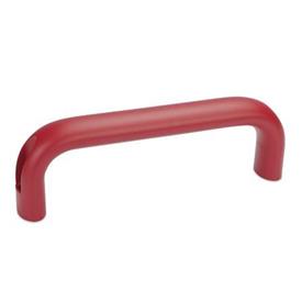 GN 565.1 Aluminum Cabinet U-Handles, with Counterbored Mounting Holes Finish: RS - Red, RAL 3000, textured finish